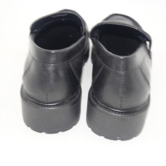 NEW Steve Madden Women's 6.5 Lawrence Platform Loafers Shoes Black Leather - Picture 3 of 9